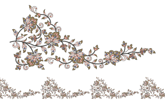 Review: Creative Floral Embroidery Border Design