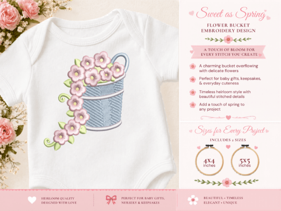 Review: Floral Bucket Machine Embroidery Design