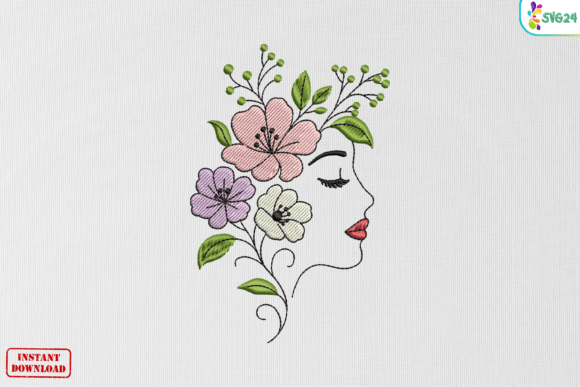 Review: Floral Woman Face Blossom Pattern for Holiday Sales