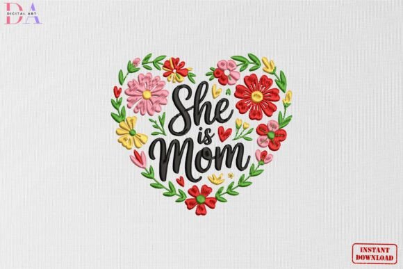 Review: She is Mom Floral Heart Design
