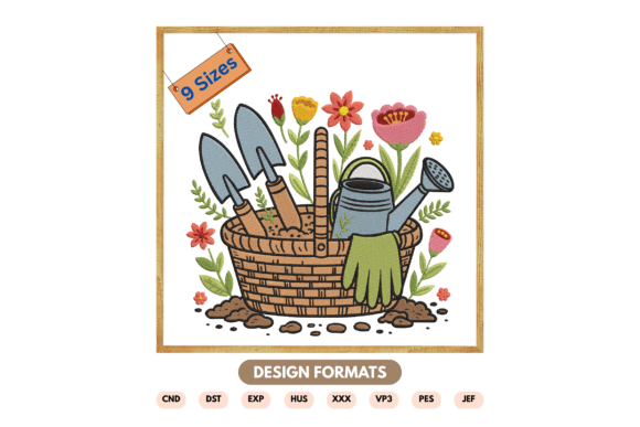 Review: Spring Gardening Basket Embroidery File